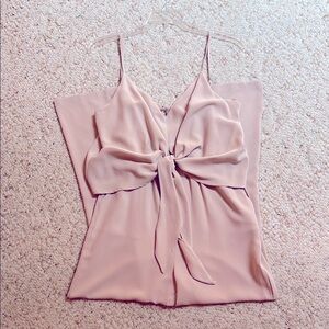 TCEC Size Large Women’s Halter Style Dressy Beige Jumpsuit Resortwear Wedding